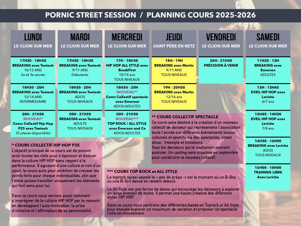 Panning cours pornic street session hiphop 2025/2026