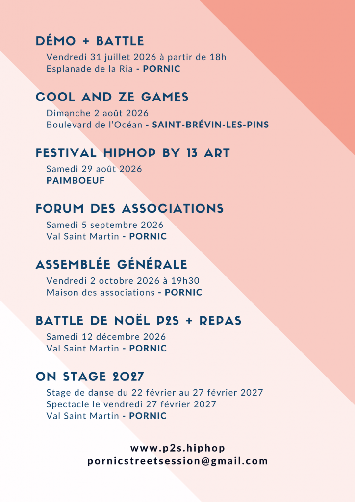 agenda des évènements hip hop pornic street session 2026