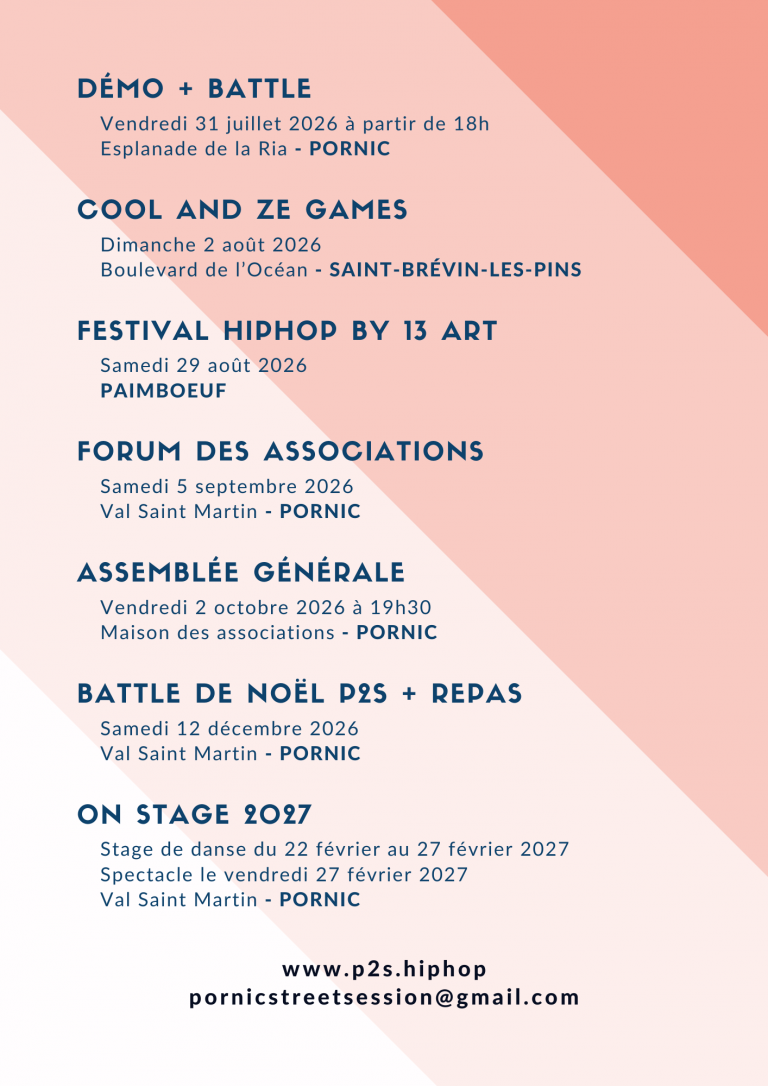 agenda des évènements hip hop pornic street session 2026